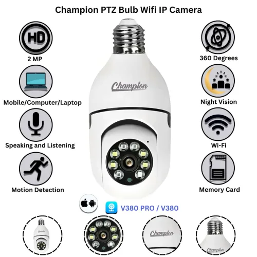 Champion Bulb Single Lens 3MP 1080p Full HD Holder Camera. price in Bangladesh