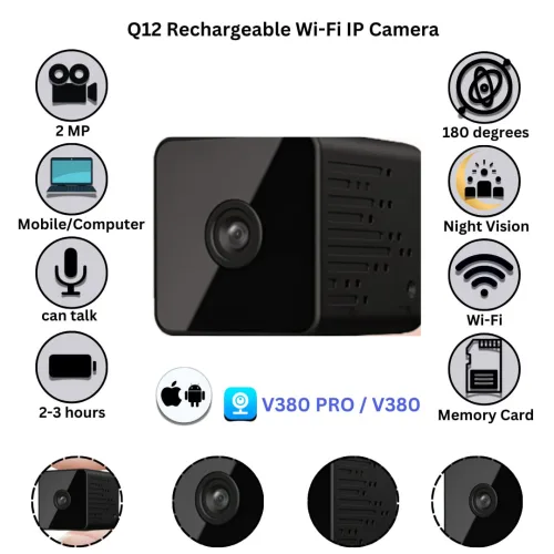 Q12 Rechargable Wifi IP Camera. price in Bangladesh