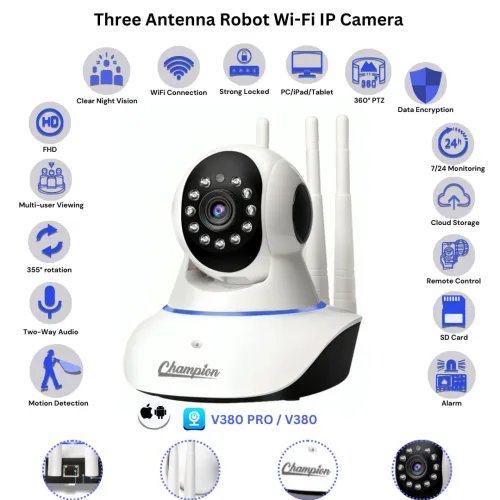 Champion 3 Antenna Robot  WiFi IP Camera. price in Bangladesh