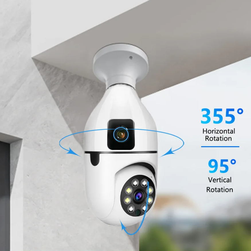 Champion Dual Lens Bulb 3+3=6 Camera V380 1080p full HD Resulation camera.